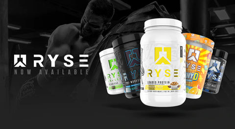 Ryse Supplements Logo with Products