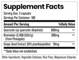 ELEMENTAL HEALTH SCIENCES QUERCETIN WITH BROMELAIN SUPPLEMENT FACTS IMAGE AVAILABLE EXCLUSIVELY AT NUTRISHOP