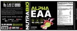 Alpha EAA 30 Servings Cherry Lime Slush Supplement facts By NutraBio. 