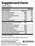 ELEMENTAL HEALTH SCIENCES IMMUN SUPPLEMENT FACTS IMAGE AVAILABLE EXCLUSIVELY AT NUTRISHOP