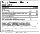 EVOCHEM NUTRITION BETABOL SUPPLEMENT FACTS IMAGE AVAILABLE EXCLUSIVELY AT NUTRISHOP
