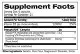 PH LABS PHOSPHATOR SUPPLEMENT FACTS IMAGE AVAILABLE EXCLUSIVELY AT NUTRISHOP