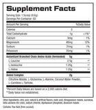 BCAA COMPLEX™ 60 servings Supplement facts by Stance Supplements
